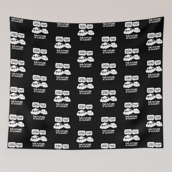 Item preview, The Future Is Cloudy Funny Computer Puns (Dark BG) designed and sold by punnybone.