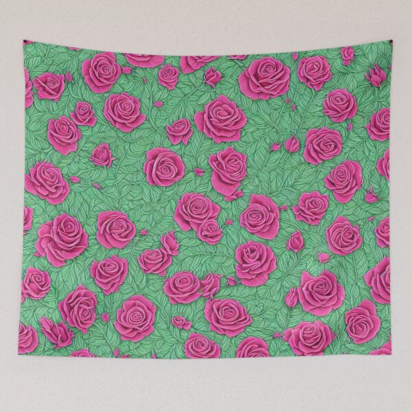 Item preview, Retro Pink Rose Pattern designed and sold by ArtzandDesignz.