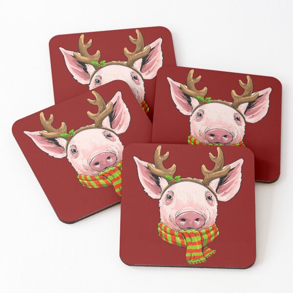 Item preview, Pig Christmas Santa Clause Reindeer Xmas Pig Lovers Farmer209 designed and sold by MichelCody.