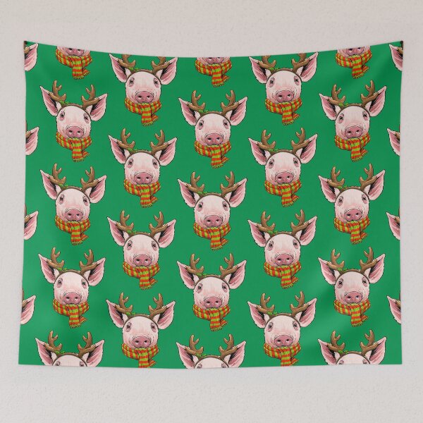 Item preview, Pig Christmas Santa Clause Reindeer Xmas Pig Lovers Farmer209 designed and sold by MichelCody.