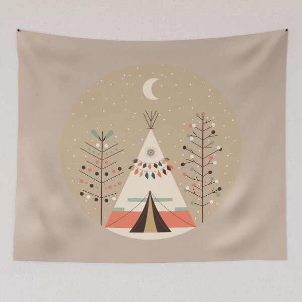 Item preview, Bohemian Christmas Winter Teepee Sanctuary, Vintage designed and sold by ComfyDays.