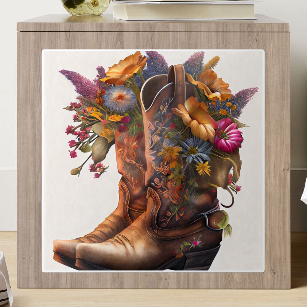 Cowboy boots with on sale flowers in them