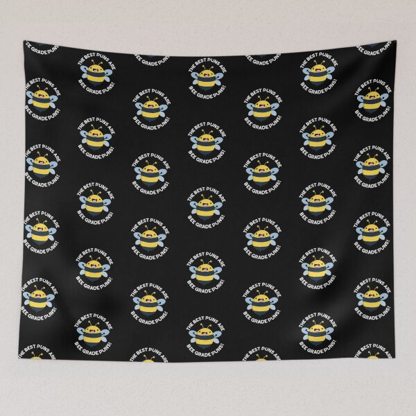 Item preview, The Best Puns Are Bee Grade Puns Funny Bug Puns (Dark BG) designed and sold by punnybone.