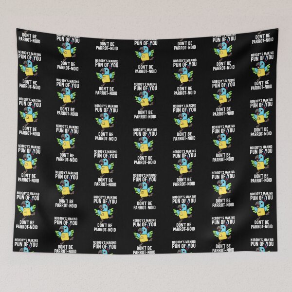 Item preview, Don't Be Parrot-noid Funny Parrot Puns (Dark BG) designed and sold by punnybone.