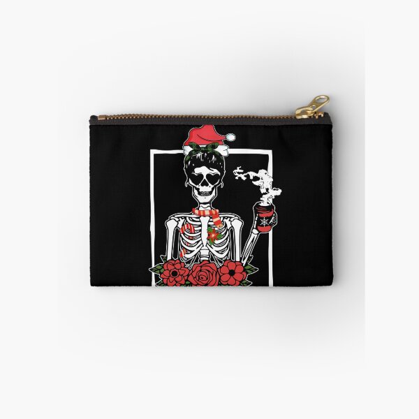 Item preview, Christmas Skeleton Messy Bun Smiling Skull Drinking Coffee Latte Women Girls designed and sold by RikoAiba.