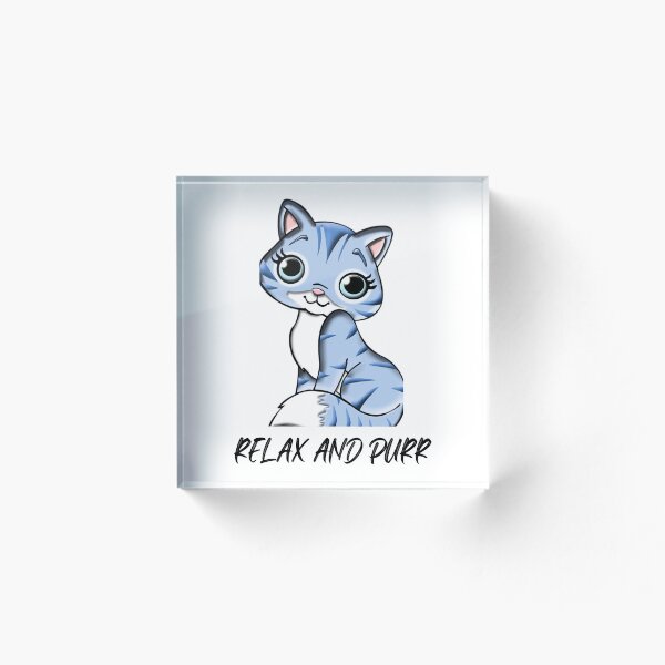 Item preview, BLUE CUDDLY KITTEN designed and sold by willowncattails.