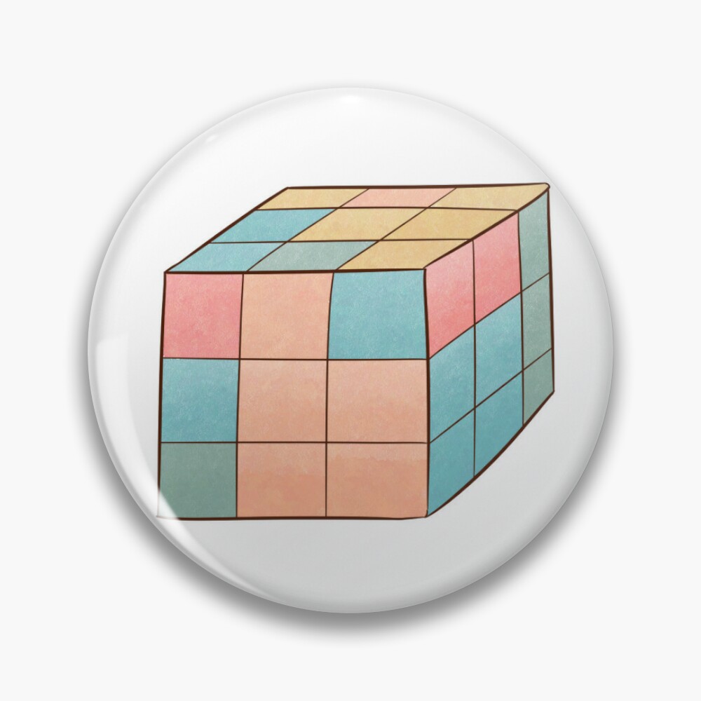 Doodle abstract rubiks cube melted drawing Vector Image