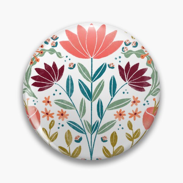 Item preview, Colorful Folksy Flower Pattern designed and sold by CavaCreates.