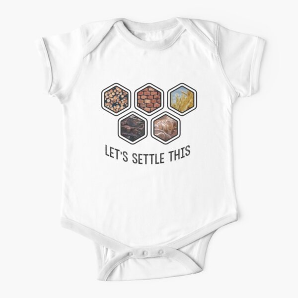 LET'S SETTLE THIS Settlers of Catan Short Sleeve Baby One-Piece