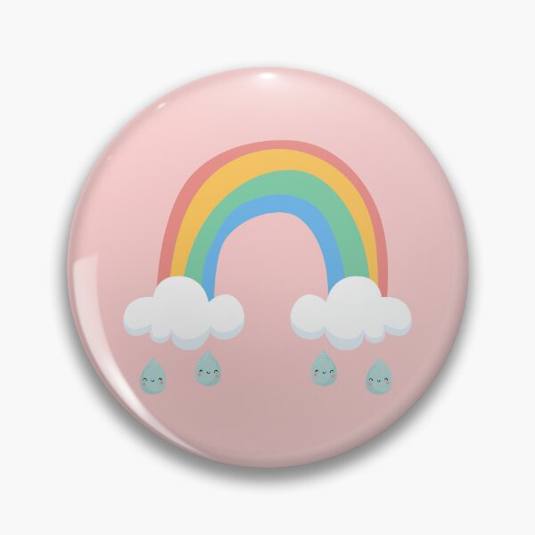 Item preview, Rainbow with Clouds and Happy Raindrops designed and sold by luckymooninc.