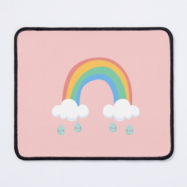 Item preview, Rainbow with Clouds and Happy Raindrops designed and sold by luckymooninc.