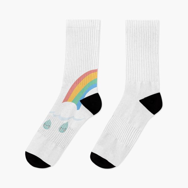 Item preview, Rainbow with Clouds and Happy Raindrops designed and sold by luckymooninc.