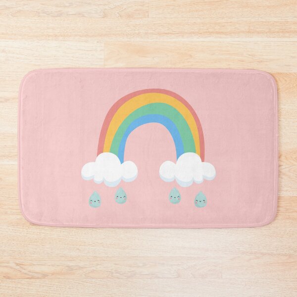 Item preview, Rainbow with Clouds and Happy Raindrops designed and sold by luckymooninc.