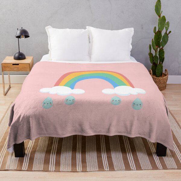 Item preview, Rainbow with Clouds and Happy Raindrops designed and sold by luckymooninc.