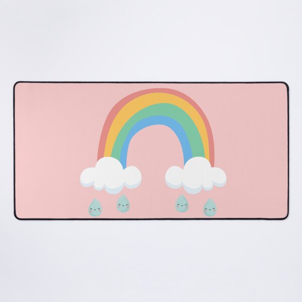 Item preview, Rainbow with Clouds and Happy Raindrops designed and sold by luckymooninc.
