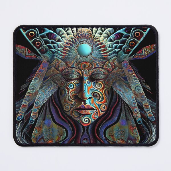 Item preview, Arte DMT de mujer nativa psicodélica designed and sold by Mystikos Art.