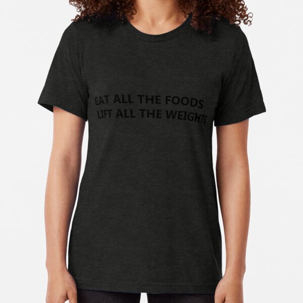Mangez et soulevez T-shirt chiné