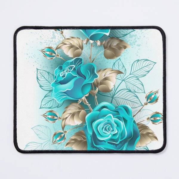 Item preview, Roses Turquoise Flowers in Bloom Bouquet Watercolor designed and sold by StudioArt63.