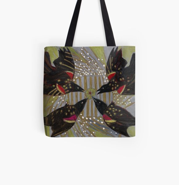 Four Calling Birds All Over Print Tote Bag