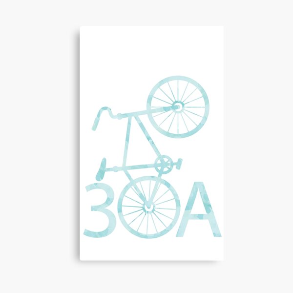 Watercolor 30A with Bike Canvas Print