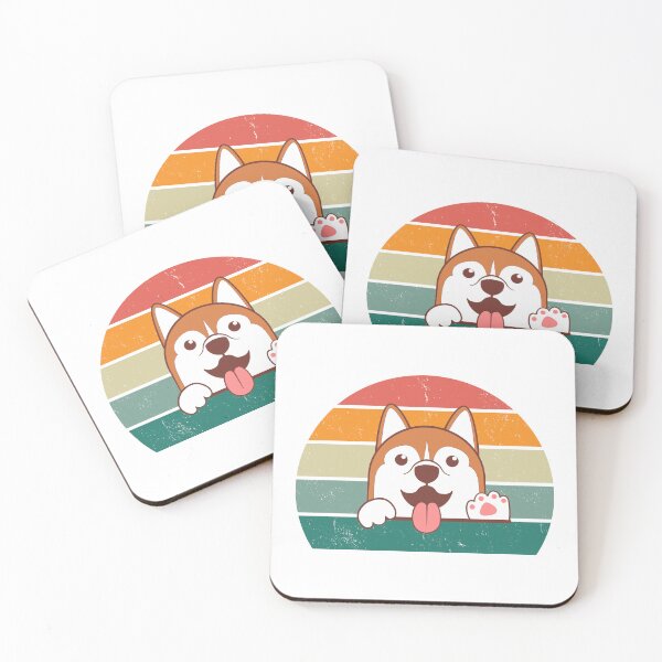 Item preview, Dog Retro Classic Vintage Sunset Rainbow designed and sold by luckymooninc.