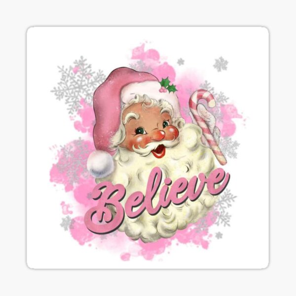 Vintage Belive Santa Print Sticker