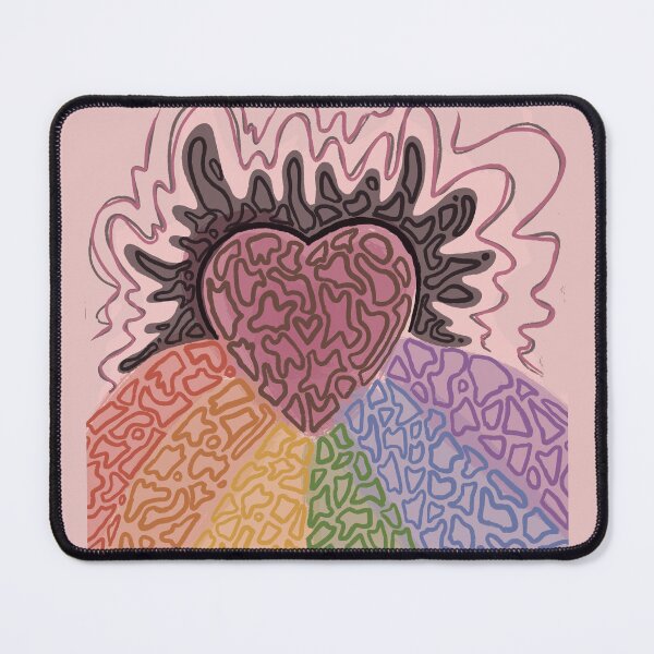 Item preview, funky beautiful heart rainbow patterned designed and sold by strawbsurprise.