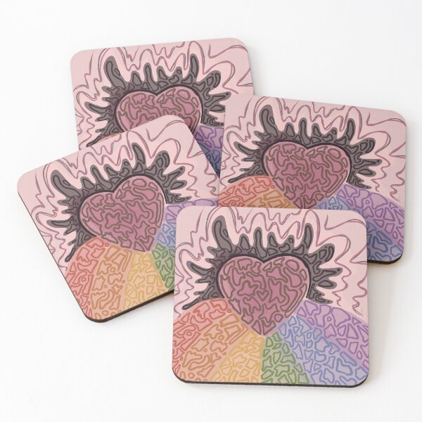 Item preview, funky beautiful heart rainbow patterned designed and sold by strawbsurprise.