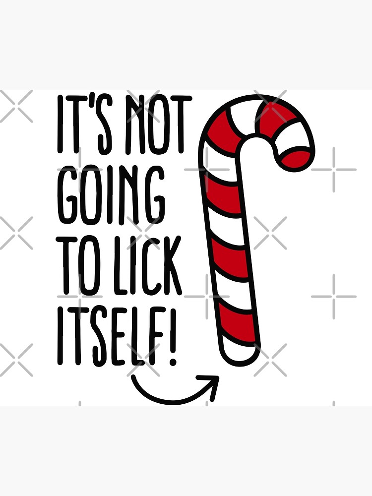 It's Not Gonna Lick Itself Candy Cane Slim Can Coolie (Red) 