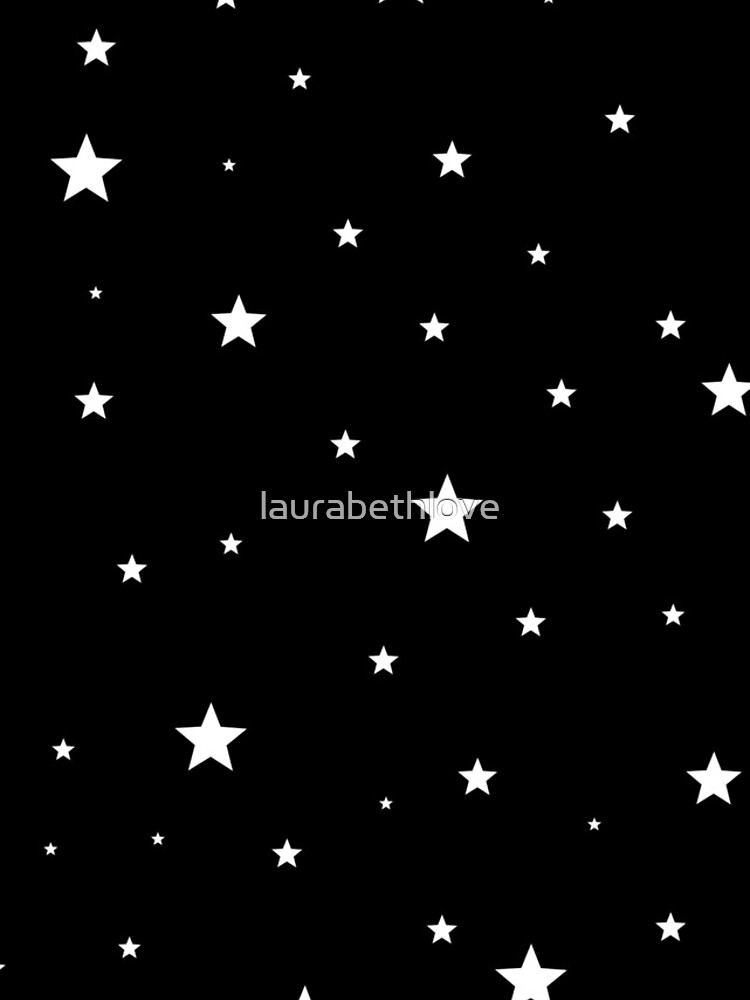 « Étoiles dispersées - blanc sur noir » par laurabethlove