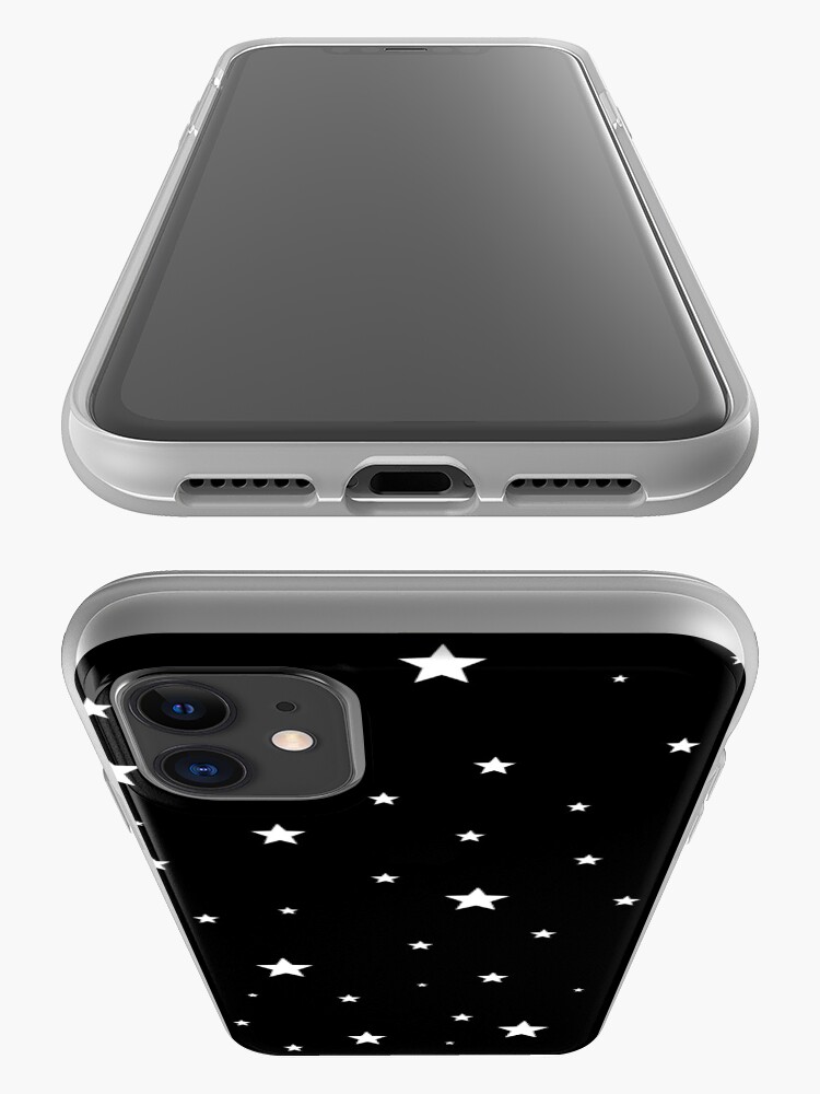 Coque iPhone ''Étoiles dispersées - blanc sur noir' : autre vue