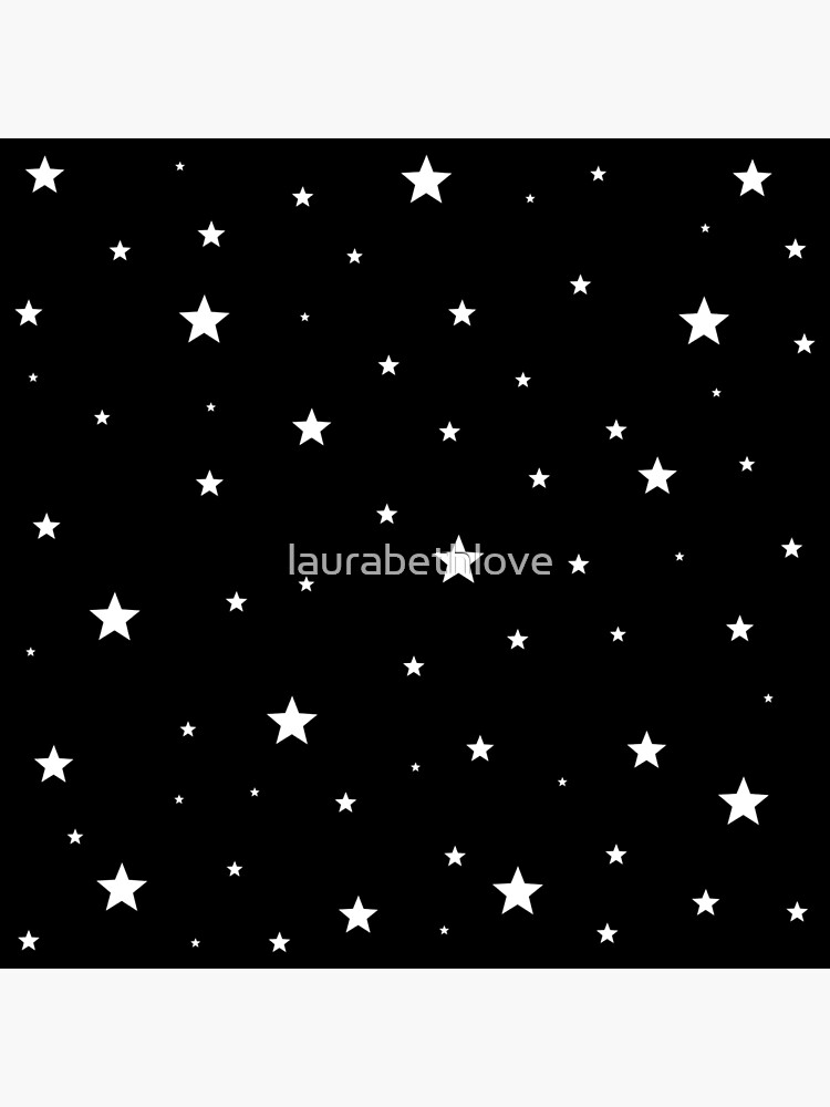Estrellas dispersas - blanco sobre negro de laurabethlove