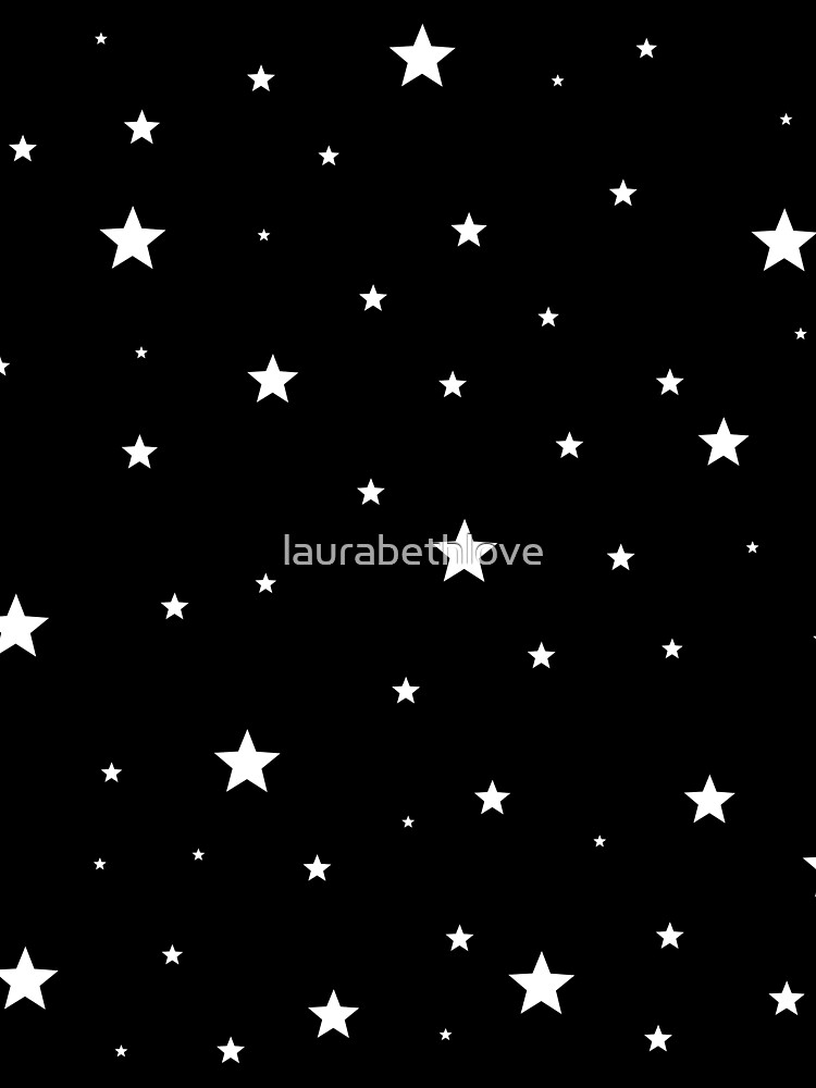 Estrellas dispersas - blanco sobre negro de laurabethlove