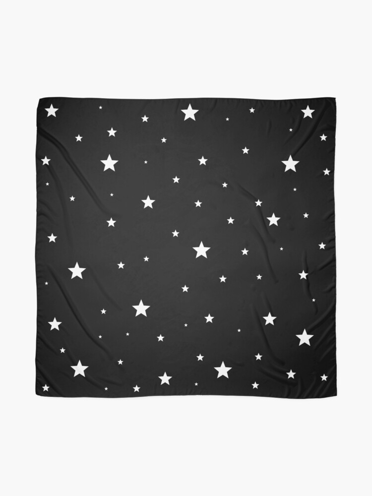 Vista alternativa de Pañuelo Estrellas dispersas - blanco sobre negro