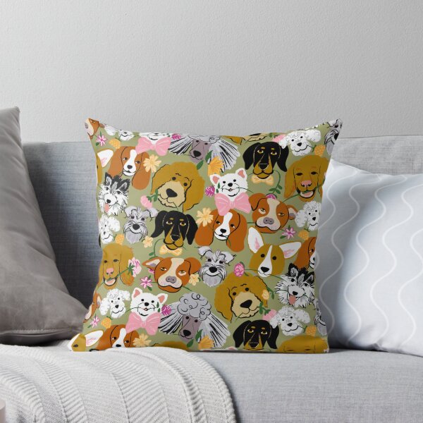 Aperçu de l'œuvre Doggone Sweet Adorable chien et motif de fleurs créée et vendue par Beth Hempton.