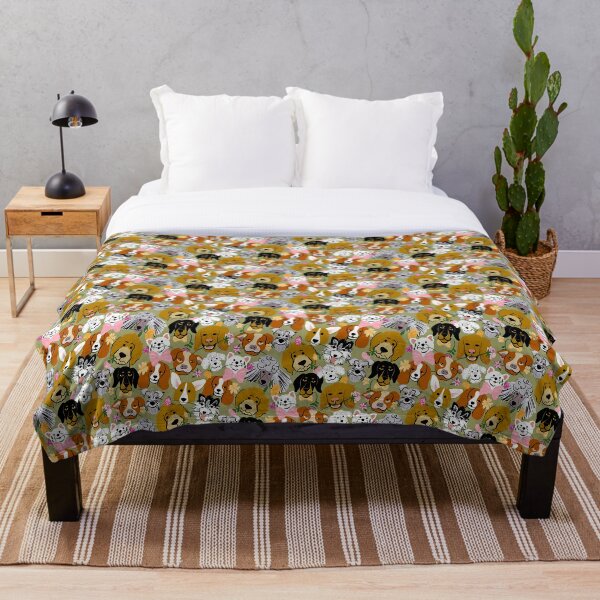 Item preview, Doggone Sweet Adorable Dog and Flower Pattern designed and sold by Beth Hempton.