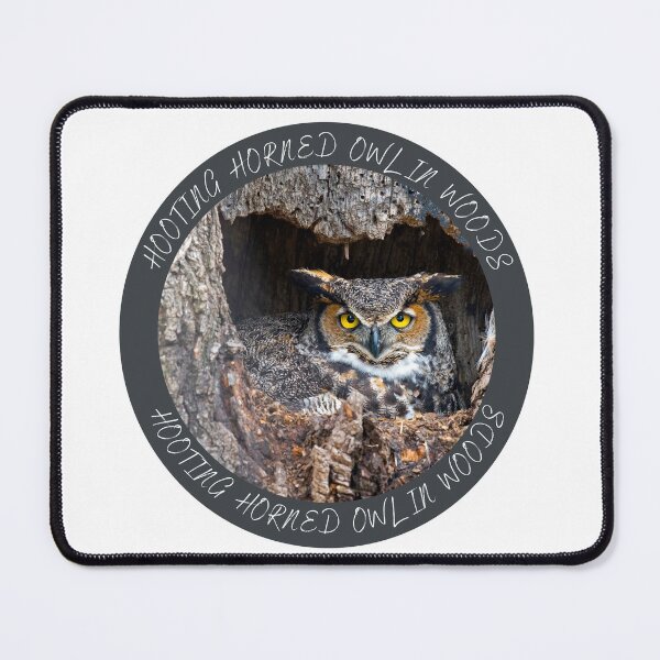 Item preview, Hooting Horned Owl In Woods designed and sold by Quirky Dez.