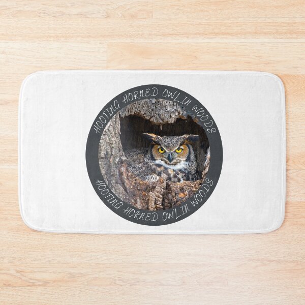 Item preview, Hooting Horned Owl In Woods designed and sold by Quirky Dez.