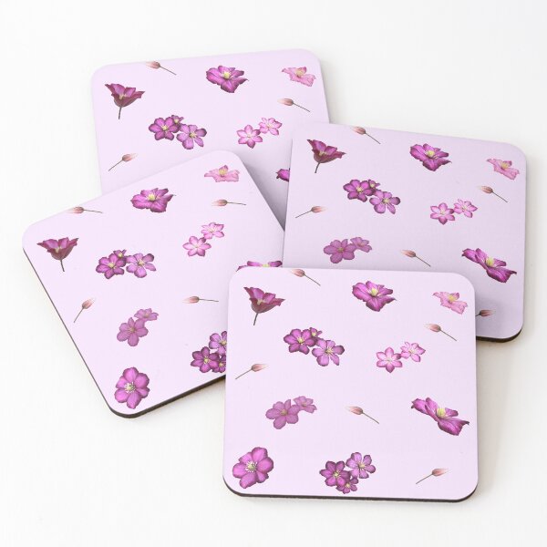 Item preview, Pink Clematis Flowers Pattern designed and sold by AloraDawnEve.