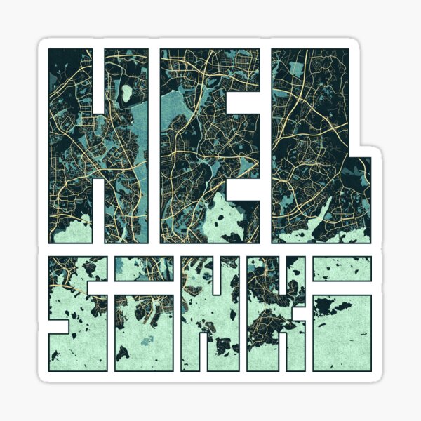 Helsinki City Map Of Finland Summer Sticker For Sale By Demap