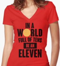 Be A Eleven Women's Fitted V-Neck T-Shirt