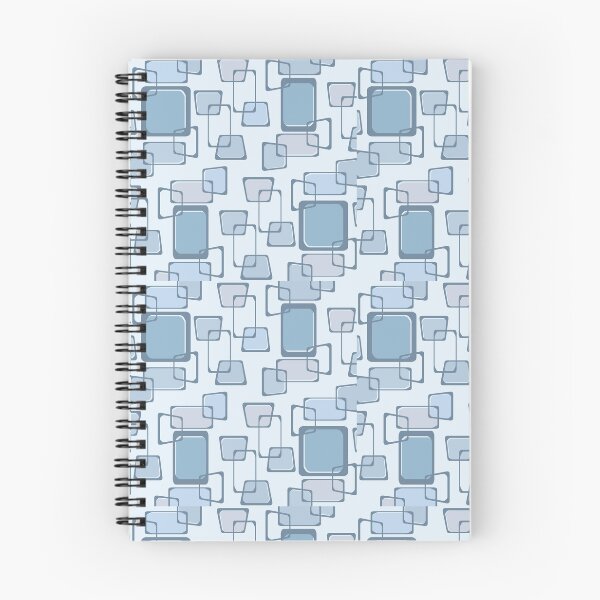 Artikelvorschau, Schräge Quadrate Mid-Century-Muster Hellblau entworfen und verkauft von thepixelgarden.