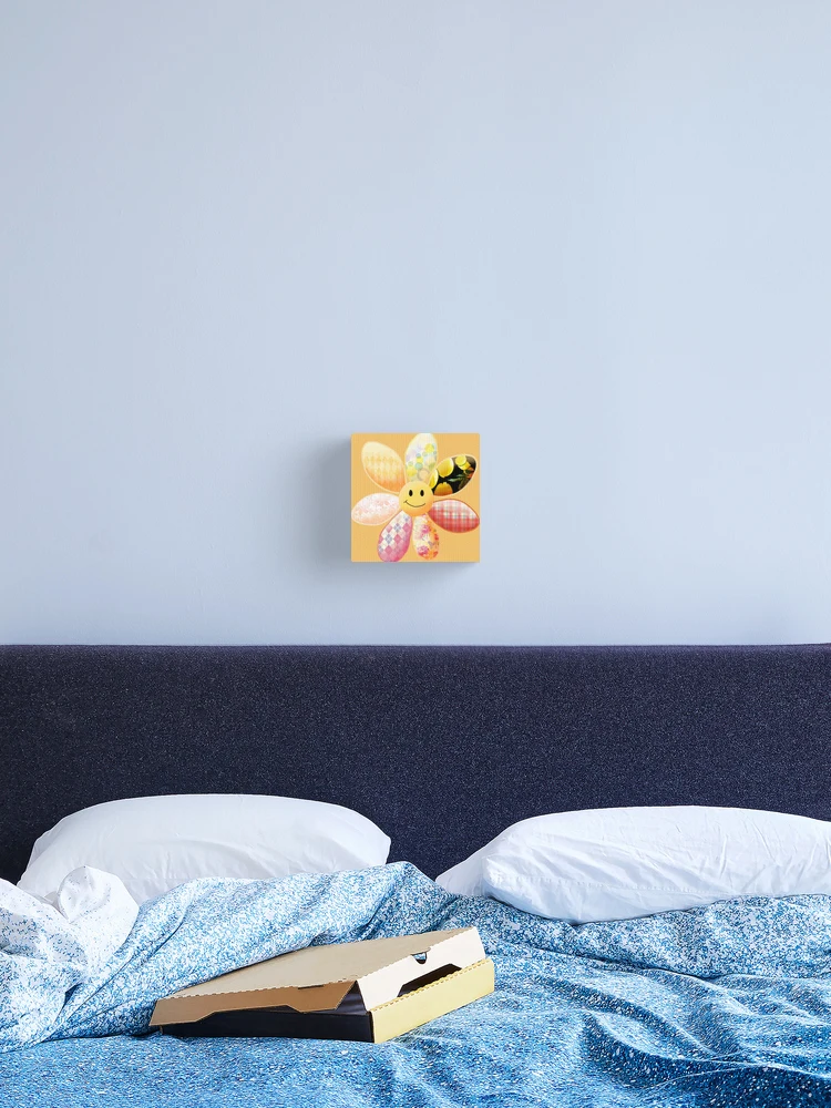 Thumbnail 2 of 3, Canvas Print, Quilt Patterned Flower designed and sold by JavaDraws.