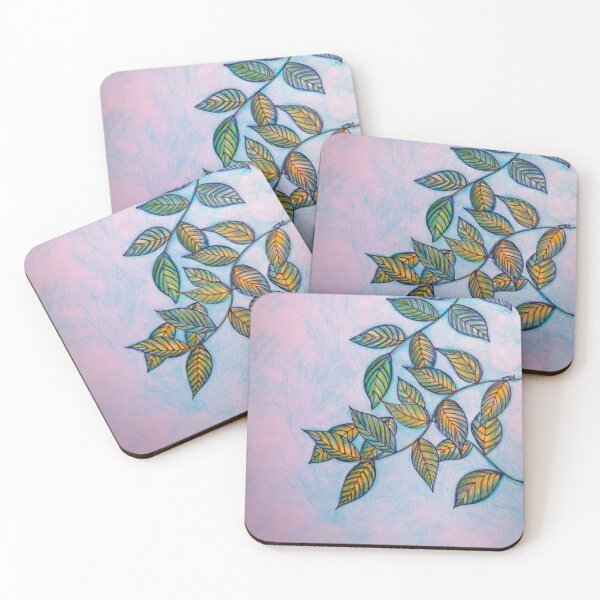 Item preview, leaves and blue background designed and sold by CanDo20.