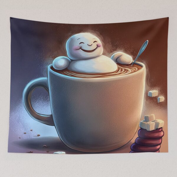 Item preview, Marshmallow Enjoying its Hot Chocolate designed and sold by cardinalhill.