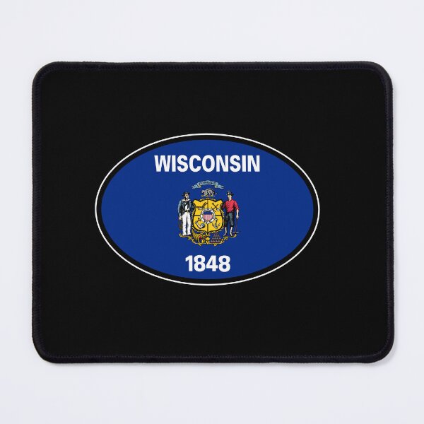 Item preview, Wisconsin State Flag Oval Travel Bumper Sticker for your Car or Luggage. designed and sold by BBTravels.