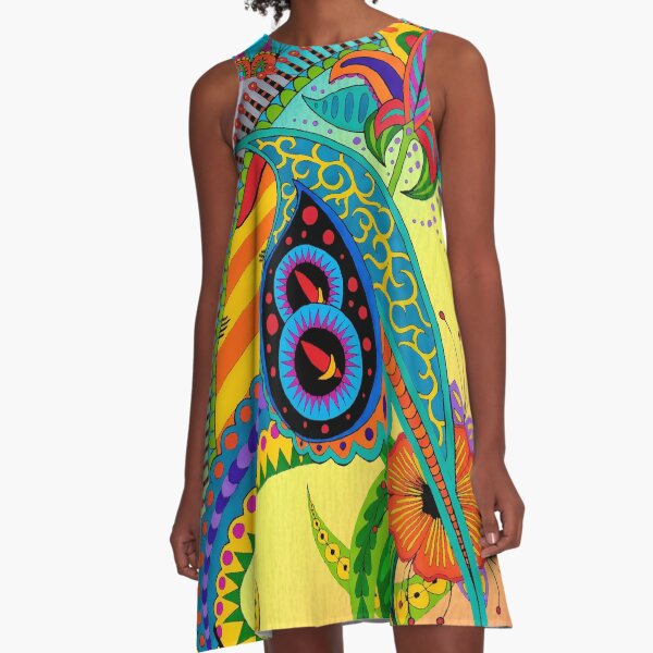 Design 51 single colored with bg A-Line Dress