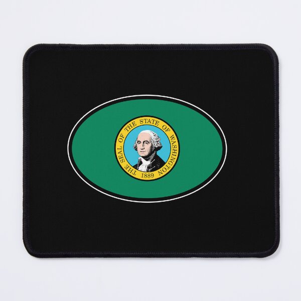 Item preview, Washington State Flag Oval Travel Bumper Sticker for your Car or Luggage. designed and sold by BBTravels.