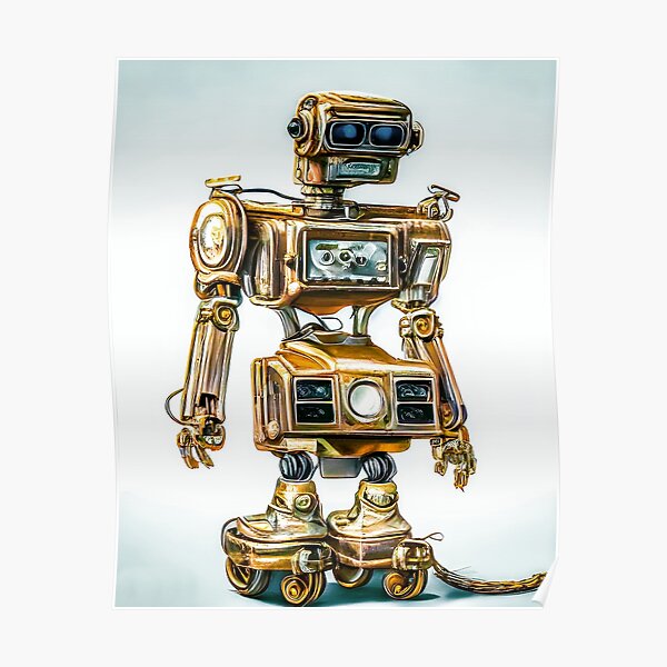 "Digital Art of Robot built with vintage 1980's scrap electronics