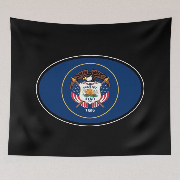 Item preview, Utah State Flag Oval Travel Bumper Sticker for your Car or Luggage.  designed and sold by BBTravels.